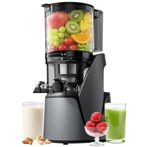 EanOruus Juicer Machines, 3-in-1 Cold Press Juicer with 6.5" Extra Large Chute, 100oz Large Capacity, AC Motor, Makes Juice, Nut Milk & Sorbet, Premium Gray - Image 1
