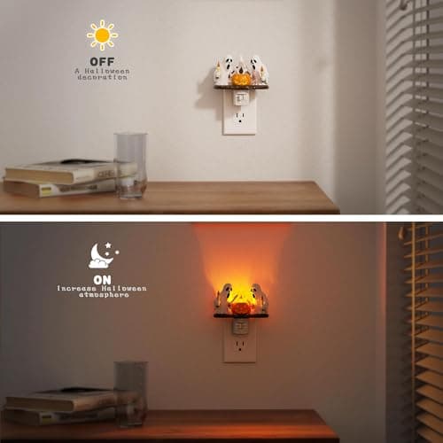JandCase Halloween Night Light, Amber Night Lights Plug into Wall - Thumbnail 3