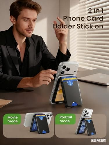 Nepagz Ultra-Strong Magnetic Phone Wallet for MagSafe Wallet for iPhone All Series RFID Leather with Stand 5 Card Holder for iPhone 17/16/15/14/13/12 and Pro/Promax,Gifts for Men, Men's Accessories - Thumbnail 5