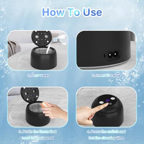 Upgraded Ultrasonic Retainer Cleaner Machine, 45kHz Dental Cleaning for denture Jewelry, Watch Strap, Night Guards, Toothbrush, Mouth Guards, Aligner, Braces,Denture Cleaners Digital Timer, 200ML - Thumbnail 6