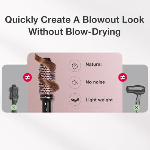 TANSHINE Thermal Brush,1.5 inch Hot Curling Brush Blowout,Heated Round Curling Iron Brush with Dual Voltage for Blowout Look,Hair Curler Volumizing Brush,Hair Curling Wands Bruah for Travel,Black - Thumbnail 4