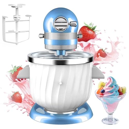 2 Quart Ice Cream Maker Attachment for KitchenAid Stand Mixers – Fits 4.5QT/5QT/6QT Tilt-Head & Bowl-Lift, Homemade Gelato, Sorbet & Dairy-Free Ice Cream, No Rock Salt Needed - Image 1