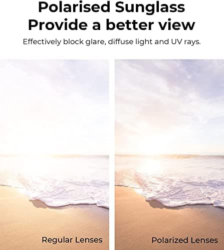 BENEUNDER Polarized Sunglasses for Men Women, Ultra Lightweight Folding Sunglasses, UV400 Protection Acetate Frame Sunglasses with Organizer, Black-23 - Thumbnail 5