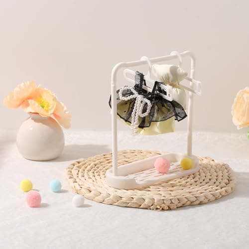 Clothes for 15-17cm Doll, Skirt Set for Dolls, 1 Piece Skirt Outfit Premium Fashion Cute Dress for 15-17cm Dolls Accessories (NO Doll) (White Bow) Cute Easter Gift - Thumbnail 3