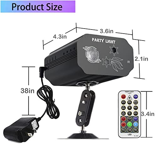 Party Lights Dj Disco Lights, Mini Strobe Stage Light Laser Lights Show Projector Lighting Accessories with Remote Control for Parties Bar Birthday Holiday Event Live Show Xmas Decorations Lights - Thumbnail 4