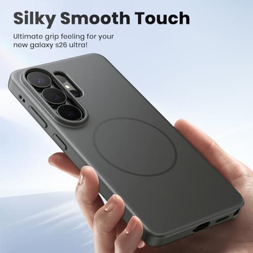 WSKEN Magnetic for Samsung Galaxy S26 Ultra Case - 100% Fit for MagSafe, Skin Friendly Grip Military Grade Shockproof Protective Cover, Slim Thin Phone Case for Galaxy S26 Ultra, Grey - Thumbnail 3