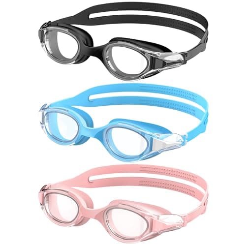 NSSIW Swim Goggles Adult Swimming-Goggles: Pool Goggles for Men and Women with Anti Fog UV400 Protection No Leak 3 Pack - Image 1