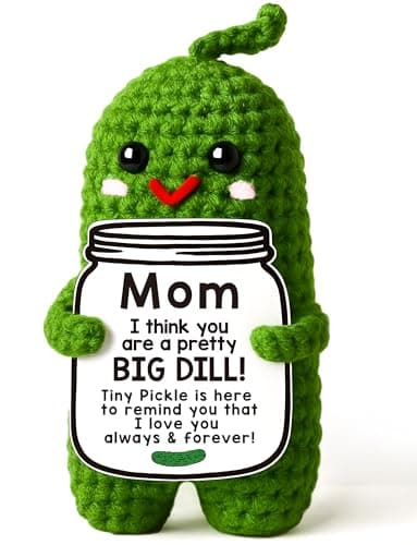 MAMAGIFTREE Mothers Day Birthday Gifts for Mom from Daughter Son, Handmade Crochet Pickle Plush “Big Dill” Gift for Mother in Law or Stepmom Mothers Day Keepsake, I Love You Mama Small Cute Decor - Image 1