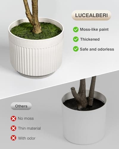 LuceAlberi Artificial Olive Tree 6FT - Tall Faux Olive Trees Indoor with Planter&Cotton Basket, Large Fake Olive Plants Realistic Branches Natural Wood Trunk and Fruits for Home House Office Decor - Thumbnail 5