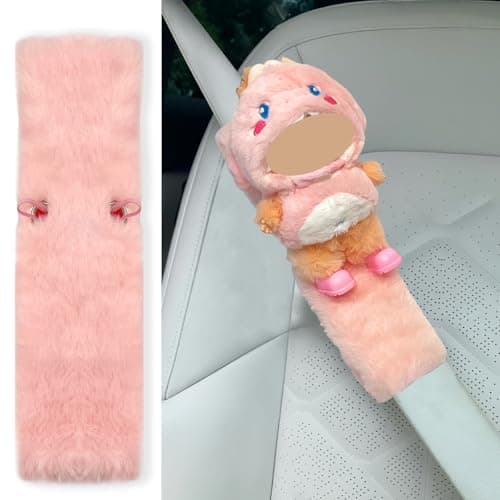 Gtsrlp Car Seat Belt Cover Pad Secure 17cm Dolls in the Seatbelt Cushion, Cute Chic Car Companions Doll Accessories, Interchangeable Doll for Display, Pink(No Doll) - Image 1