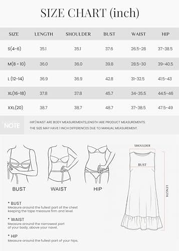 KIRUNDO Women's Casual Summer Dresses 2026 Spring Sleeveless Shift Tank Mini Dress Flowy Ruffle Hem Beach Vacation Sundress(White, XX-Large) - Thumbnail 6