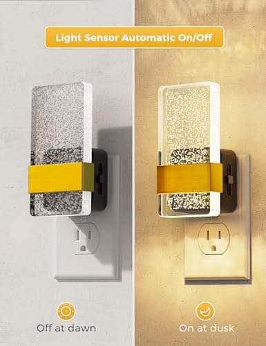 L LOHAS LED Night Lights Plug Into Wall, 2 Pack Plug in Night Light LED with Dusk to Dawn Sensor, 0-100LM Dimmable Nightlight, Wall Sconce-Style Design Nightlights for Bathroom, Hallway,Stairway,Gift - Thumbnail 2