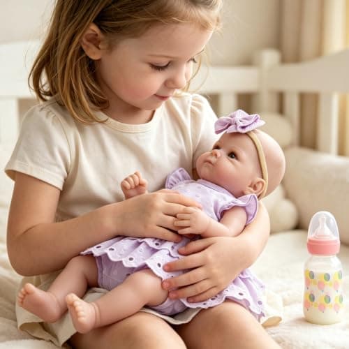 Milidool Reborn Baby Dolls - 20 Inch Realistic Baby Doll Real Life Baby Dolls Lifelike Newborn Baby Doll Girl Soft Body with Feeding Kit for 3+ Years Old Kids Gifts - Thumbnail 3