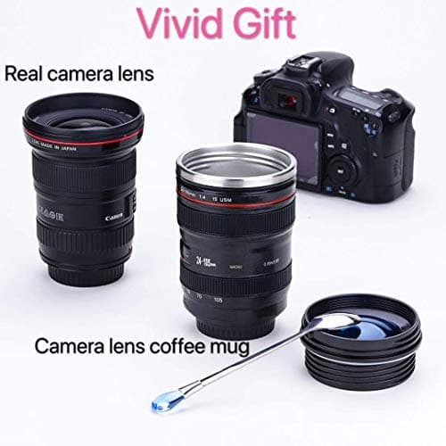 Chasing Y Camera Lens Coffee Mug,Camera Lens Mug,Fun Photo Coffee Cup Stainless Steel Lens Mugs Thermos Great Gifts for Photographers,Men,Women,Friends,School Rewards - Thumbnail 3