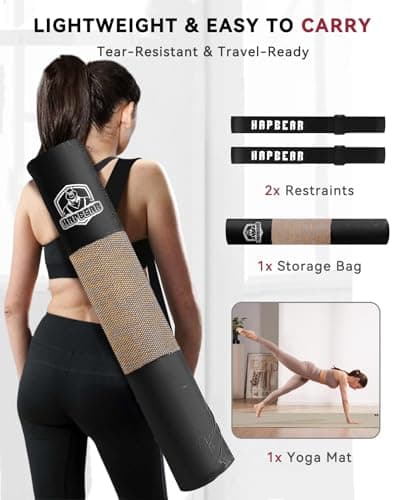 HAPBEAR Extra Large Yoga Mat 84''x30''- 1/4'' Thick Natural Linen, Non-Slip Tear-Resistant for Yoga, Meditation, Pilates, Floor Exercises with Free Carrying Bag - Thumbnail 6