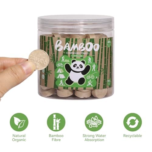 Compressed Towel Tablets - Disposable Compostable Toilet Paper Tablets for Travel, Hiking, Camping and Backpacking - Thumbnail 4