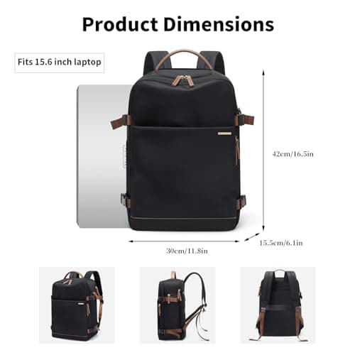GOLF SUPAGS Laptop Backpack with Separate Laptop Compartment Fits 15.6 Inch Notebook Large Capacity Computer Bag for Women Work Travel College Backpacks (Black) - Thumbnail 4