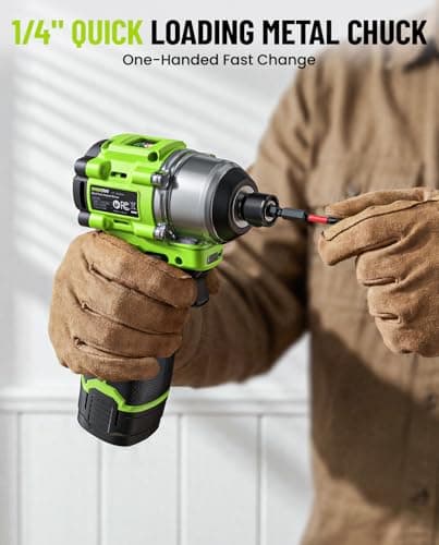 Robustrue 16.8V Max Brushless Impact Driver Kit, 1416 In-lbs Torque, 1/4" Hex Cordless Impact Drill with 2x 2000mAh Batteries, 4100 Max BPM, Power Tool Set for Home Improvement, DIY & Light Automotive - Thumbnail 6