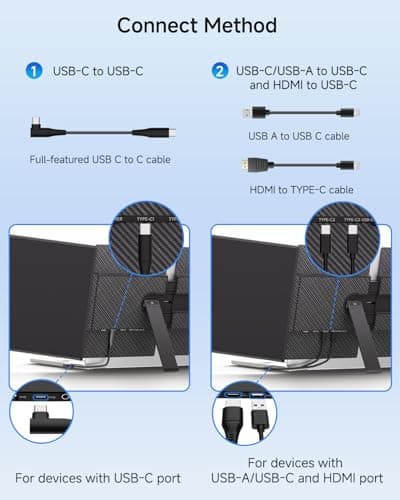 Laptop Screen Extender Ultra Portable, 14" 1080P 1.31lbs FHD Low Blue Light Portable Monitors for Laptop, Plug & Play Dual Screen Monitor for Laptops, Travel Extra Monitors for Laptops for Windows/Mac - Thumbnail 5