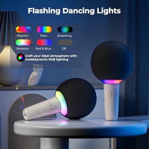 Hotwill Wireless Kids Karaoke Microphone Karaoke Mic Speaker with LED Light - Thumbnail 3
