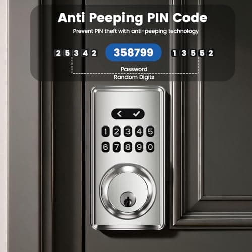 Keypad Deadbolt, Keyless Entry Door Lock,Smart Deadbolt Lock - Thumbnail 3
