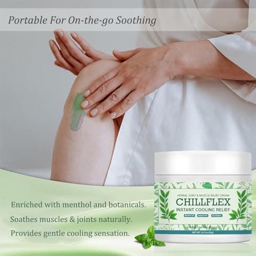 Vivipop CHlLLFLEX Instant Cooling ReIief Cream - Menthol Soothing Cream, 3.5OZ Herbal Cooling Moisturizer with Menthol for Daily Joint & Muscle Skincare - Thumbnail 5