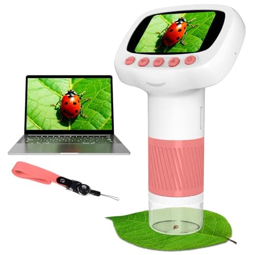 Pocket Kids Microscope for Over 3 Years Old, 1000X Handheld Microscope for Kids w/2''IPS Digital, Photo Video Mini Portable Microscopes, Science Edu Digiscope,Christmas Birthday Gifts for Kids - Image 1