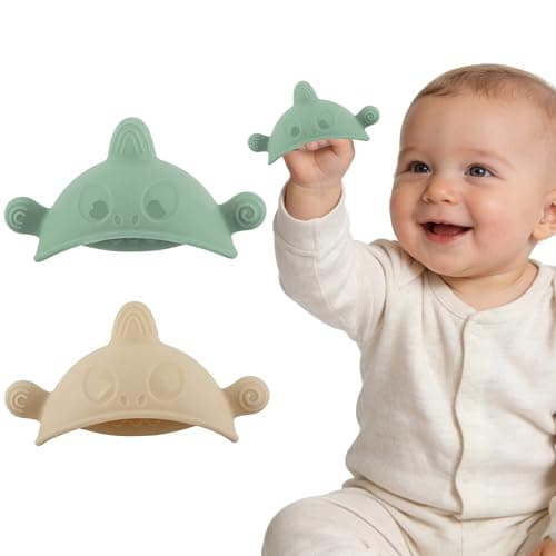 Chuya Baby Teething Mittens 0 3 6 12 18 Months – Soft Silicone Chewable Gloves for Gum Pain Relief, Infant Sensory Toy, Newborn Gift for Boys & Girls - Image 1