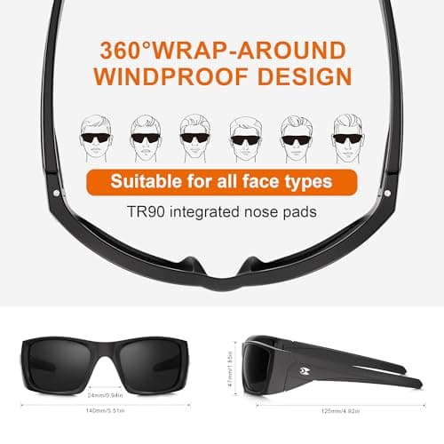 suoso Polarized Sports Sunglasses for Men: Women UV400 Protection Wrap Around Sun Glasses for Fishing Cycling Running TR90 - Thumbnail 4