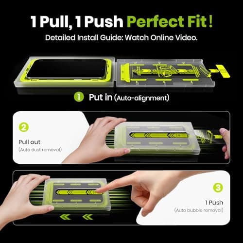 WSKEN for iPhone 17 Pro Screen Protector - [Auto-Dust Removal] [Top 9H+ Tempered Glass] 12FT Shatterproof Military Grade Diamond HD Durable Flim Easy Install Case Friendly, 2 Pack - Thumbnail 4