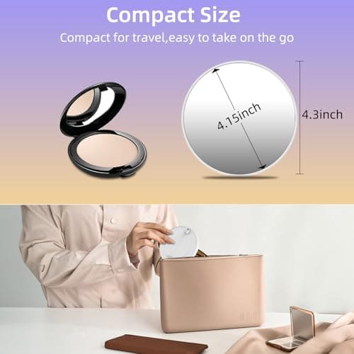 FUNTOUCH Travel Magnifying Mirror Set,10X/20X Small Magnifying Mirrors with Suction Cup,4.1 Inches Compact Magnified Mirror for Detail Makeup(White),2PCS - Thumbnail 2