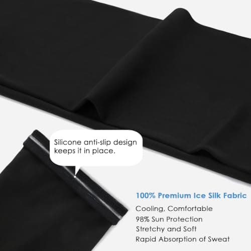 Achiou Cooling Ice Silk Arm Sleeves, Summer UV Sun Protection Compression Sleeves UPF 50+ for Women Volleyball Youth Sports - Thumbnail 5