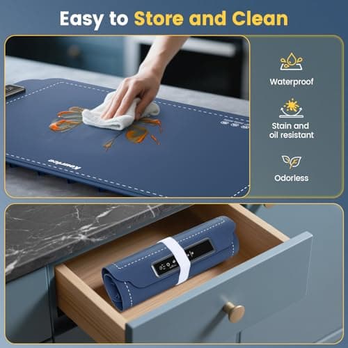 Kourice Warming Mat for Food, Food Warmer with 4 Level Adjustable Temperature, Full Surface Heating, Rollable & Portable Food Warming Mat，Electric Warming Tray for Buffets Party and Home Daily Use - Thumbnail 6