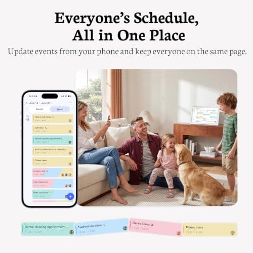 BSIMB 15.6 Inch Digital Calendar - Chore Chart, Meal Planner, Rewards System, Photo Display, Smart Electronic Calendar Touchscreen Interactive for Family Schedules, Seamless Scheduling White - Thumbnail 4