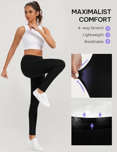 AVAMO Jeggings for Women Tummy Control Stretchy Skinny Jeans Pull On Elastic High Waisted Denim Jeans Leggings Trendy Black - Thumbnail 3