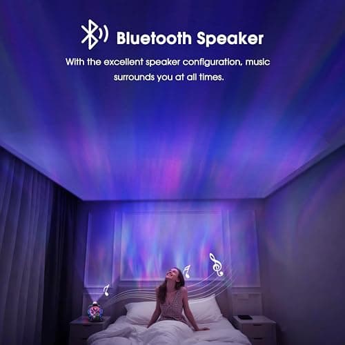 L LOHAS LED Galaxy Projector Night Light, Space Portal Night Light with Static Electricity Ball with Stargate, White Noise Sound Machine, Bluetooth Music, Clock/Timing Globe Lamp for Bedroom - Thumbnail 6