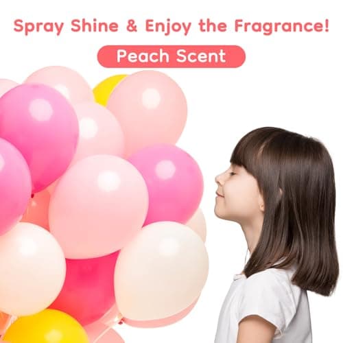 LOOLEY Peach Scented Balloon Shine Spray, 15 fl.oz 168+ Hrs Ultra Lasting High Shine Balloon Spray, Waterproof and Instant Gloss Formula, No-Wipe Design, Perfect for Party and Event Decorations - Thumbnail 2