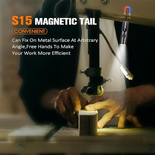 TUNENGE S15 Keychain Flashlight- Super Bright 650 High Lumens,USB C Rechargeable EDC Pocket Flashlight,Mini Flashlight with Magnetic Suitable for Hiking, Outdoors (Magnet Black) - Thumbnail 3