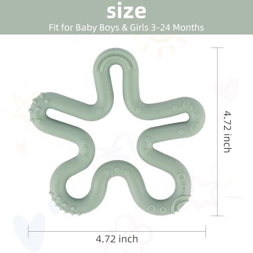 Fu Store 3 Pack Coral Flower Ring Teether Baby Teething Toys Silicone Teether Ring Toys for Babies 0-6 0-12 0-24 0-36 Months Easy to Grasp Clean Infant Teething Relief Soothing Sore Gums - Thumbnail 4