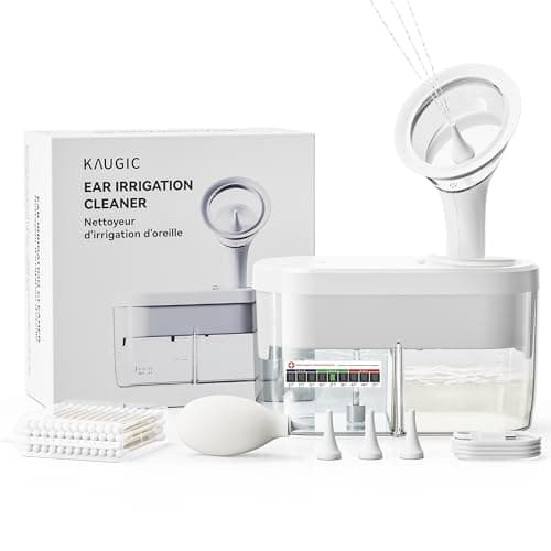 KAUGIC Electric Ear Wax Removal Kit, FSA-HSA-Eligible, Water Powered Ear Irrigation System with Sewage Collection, 4 Clean Modes, Safe & Effective, 3 Ear Tips for Adults - Image 1