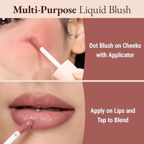 Exmiloo Liquid Blush for Cheeks, Lightweight Liquid Blush for a Natural Look, Buildable & Smooth Sheer Dewy Finish, Vegan & Cruelty-Free, Dewy Hope - Thumbnail 6