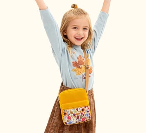 WOOMADA 2pcs Canvas Bag Crossbody Purses Cross Body Bag Messenger Bag CrossBody Purse Set(Yellow Daisy) - Thumbnail 2