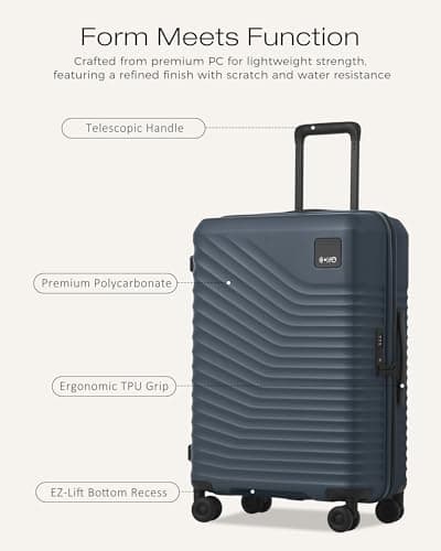 Coolife Luggage 3 Piece Set Hardside Lightweight Suitcases: Upgraded Durable PC Travel Luggage with Dual Spinner Wheels & TSA Lock, 20/24/28 (20'' Expandable Only), Navy - Thumbnail 4