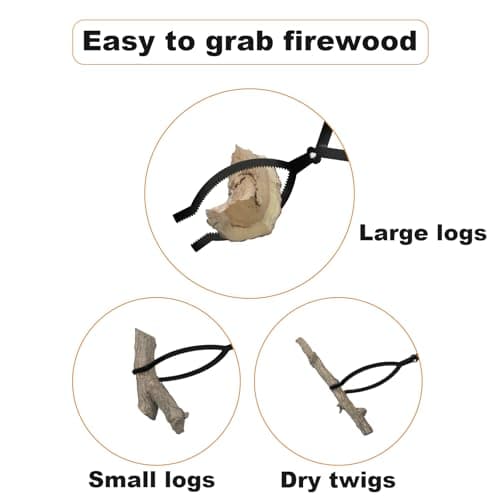 Heavy Duty Firewood Tongs – 42" Large Fireplace Tongs Log Grabber with Scissor Shape Serrated, Portable Expandable Fire Pit Tongs for Outdoor Fire Pit, Indoor Fireplaces, Campfires, Bonfires - Thumbnail 4
