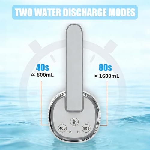 Water Dispenser Pump for 5 Gallon Water Bottles, USB Type-C Rechargeable with 1200mAh Battery, Foldable Spout, One-Touch Control (40s/80s), Powerful Suction for Home, Office, Camping - White - Thumbnail 3