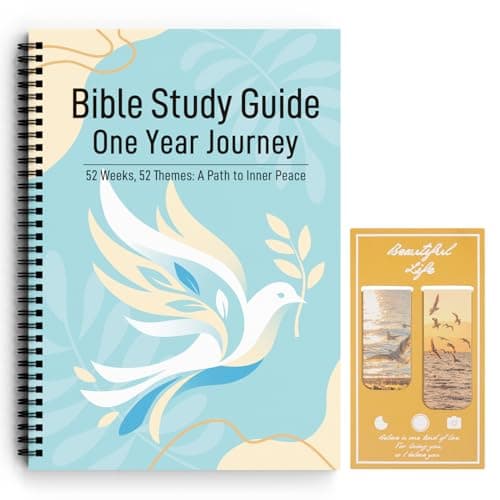 Bible Study Guide in a Year for Women, 52-week Guided Bible Prayer Journal Daily Devotional Notebook with Bookmark for Adult, Journaling Bibles Study Supplies Accessories Christian Gifts (A4) - Image 1
