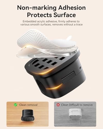 8 Pack Magnetic Cable Clips, Rocoren Under Desk Cord Holder Cable Management-1s Lock, Adhesive Cord Cable Clip Wire Holder Keeper Organizer for Phone Car Home Office Desk Wall Desktop Nightstand - Thumbnail 3