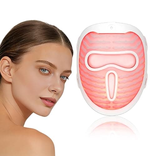 DPFACE SensGlow Red Light Mask, Cordless Facial Mask for Sensitive Skin Anti Aging & Skin Firming with 630nm Red Light, Non-Contact for Gentle Non-Irritating, Ergonomic Straps for At-Home & Travel