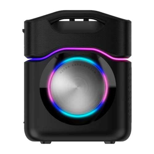 AudioSource 2.1 Channel Party Speaker with Built-in Subwoofer, 160W, RGB Light Modes, Portable Outdoor Karaoke Speaker, Bluetooth 5.3, Dual Mic Inputs, Ultra Bass Boost, Matte Black, AP40 - Thumbnail 3