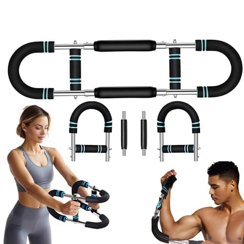 Twister Arm Trainer for Men 5 Level Resistance (45-110 lbs) Chest Workout Equipment for Women Exerciser Bar Biceps Triceps Forearm Abdominal Thigh Back Muscle Exerciser (Blue) - Image 1